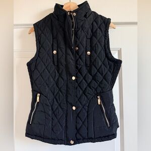Elegant Black Quilted Women's Vest